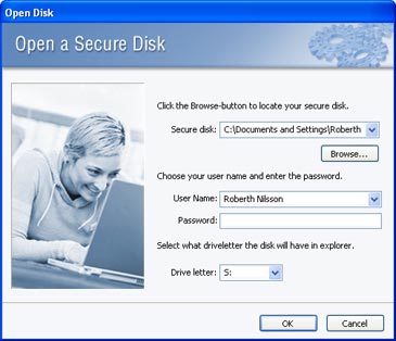 Screenshot of SafeIT Secure Disk