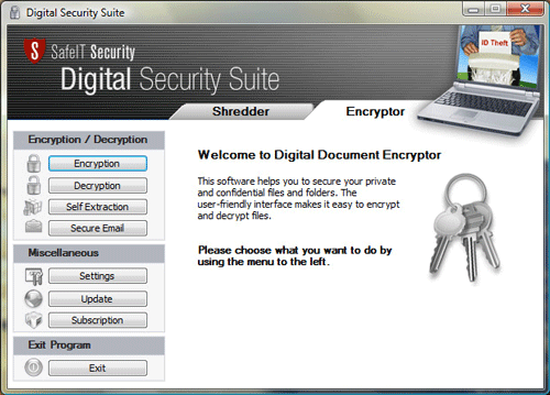 Get Digital Document Shredder and Digital Document Encryptor in one full suite.